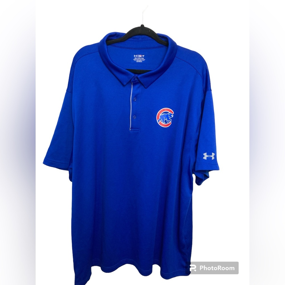Chicago Cubs UA blue short sleeve polo shirt. 5XL